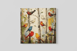 Abstracte Kunst Vogels – Canvas Wanddecoratie in Vierkante Vorm