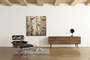 Abstracte Kunst Vogels – Canvas Wanddecoratie in Vierkante Vorm
