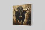 Rennende stier – Vierkant Canvas Schilderij voor de Wand