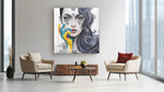 Abstracte Vrouw – Ontwerp 3 – Canvas Wandkunst in Vierkante Uitvoering