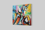 Abstracte Kat – Vierkante Canvas Wanddecoratie – Canvas Wanddecoratie in Vierkante Vorm
