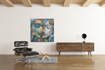 Gezichten Abstracte Kunst – Modern Canvas Schilderij – Vierkant Canvas Schilderij voor de Wand