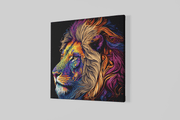 Dierenkop Leeuw – Vierkant Canvas Kunstwerk voor het Interieur