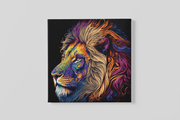 Dierenkop Leeuw – Vierkant Canvas Kunstwerk voor het Interieur
