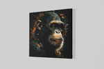 Chimpansee – Canvas Wandkunst in Vierkante Uitvoering