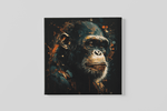 Chimpansee – Canvas Wandkunst in Vierkante Uitvoering
