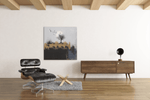 Kunst van Stilte en Vrede – Vierkant Canvas Schilderij voor de Wand