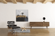Kunst van Stilte en Vrede – Vierkant Canvas Schilderij voor de Wand