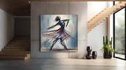 Stroom van Elegantie – Canvas Wanddecoratie in Vierkante Vorm