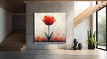 Rode Tulp – Vierkant Canvas Kunstwerk voor het Interieur