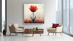 Rode Tulp – Vierkant Canvas Kunstwerk voor het Interieur