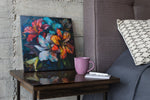 Bloemenpracht – Vierkant Canvas Schilderij voor de Wand