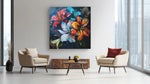 Bloemenpracht – Vierkant Canvas Schilderij voor de Wand