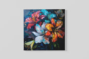 Bloemenpracht – Vierkant Canvas Schilderij voor de Wand