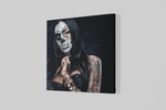Vrouw Enge Tatoeage – Modern Canvas Schilderij – Vierkant Canvas Kunst voor de Muur