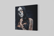 Vrouw Enge Tatoeage – Modern Canvas Schilderij – Vierkant Canvas Kunst voor de Muur
