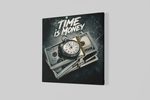 Time is Money – Canvas Wandkunst in Vierkante Uitvoering