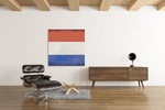 Nederlandse Vlag – Ontwerp 4 – Canvas Wandkunst in Vierkante Uitvoering