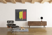 Belgische vlag – Vierkant Canvas Schilderij voor de Wand