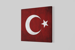 Turkse Vlag – Vierkante Canvas Wanddecoratie – Canvas Wanddecoratie in Vierkante Vorm