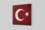 Turkse Vlag – Vierkante Canvas Wanddecoratie – Canvas Wanddecoratie in Vierkante Vorm