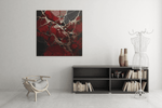 Marmer Rood Goud – Vierkant Canvas Kunst voor de Muur