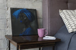 Vrouw in Blauw – Canvas Decoratie voor de Wand