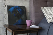 Vrouw in Blauw – Canvas Decoratie voor de Wand