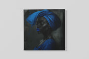 Vrouw in Blauw – Canvas Decoratie voor de Wand