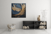 Abstracte Kunst in Olieverfstijl – Canvas Wanddecoratie in Vierkante Vorm