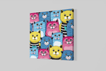 Kleurrijke Katten – Canvas Wanddecoratie in Vierkante Vorm