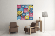 Kleurrijke Katten – Canvas Wanddecoratie in Vierkante Vorm