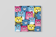 Kleurrijke Katten – Canvas Wanddecoratie in Vierkante Vorm