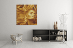 Gouden Vrouw – Modern Canvas Schilderij – Vierkante Canvas Wandkunst