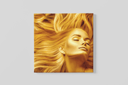 Gouden Vrouw – Modern Canvas Schilderij – Vierkante Canvas Wandkunst