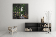 Stroom in het Bos – Canvas Decoratie voor de Wand