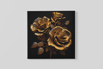 Gouden Rozen – Vierkant Canvas Schilderij voor de Wand