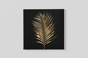 Gouden Bladeren in Zwart – Ontwerp 2 – Modern Canvas Schilderij – Vierkante Canvas Wandkunst