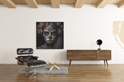 Dia de los Muertos – Ontwerp 3 – Vierkant Canvas Kunst voor de Muur