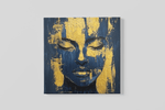 Vrouw in Goud en Grijs – Vierkante Canvas Wanddecoratie – Canvas Decoratie voor de Wand