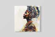 Afrikaanse Vrouw – Ontwerp 3 – Vierkante Canvas Wandkunst