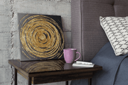 Gouden Cirkel – Canvas Wanddecoratie in Vierkante Vorm