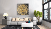 Gouden Cirkel – Canvas Wanddecoratie in Vierkante Vorm