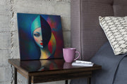 Abstracte Kunst Portret – Ontwerp 2 – Vierkant Canvas Schilderij voor de Wand