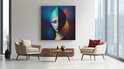 Abstracte Kunst Portret – Ontwerp 2 – Vierkant Canvas Schilderij voor de Wand