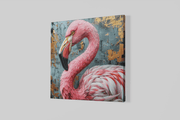 Flamingo – Vierkant Canvas Kunst voor de Muur