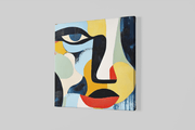 Abstracte Kunst Gezicht – Vierkante Canvas Wanddecoratie – Canvas Schilderij als Wanddecoratie