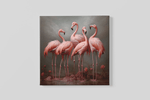 Flamingo's – Vierkant Canvas Kunstwerk voor het Interieur