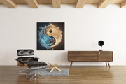 Yin Yang – Modern Canvas Schilderij – Vierkante Canvas Wandkunst