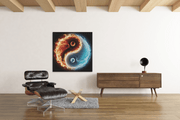 Abstracte Kunst Yin Yang – Vierkant Canvas Kunst voor de Muur